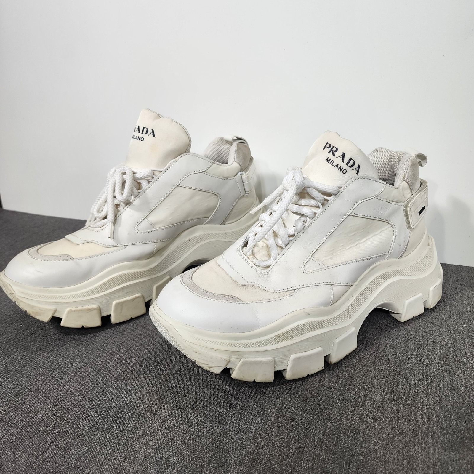 Prada Men's Cloudbust Thunder Sneakers - White/Opal - Prada Size11 - Authentic